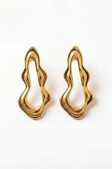 Gold Plated Brass Flow Dangler Earrings
