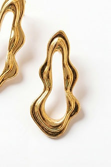 Gold Plated Brass Flow Dangler Earrings
