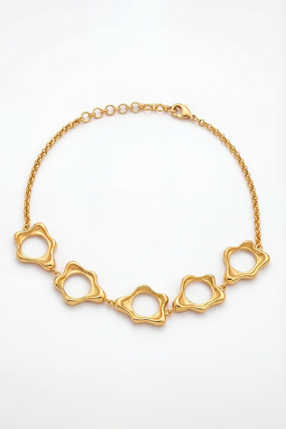 Gold Plated Brass Fluid Choker Necklace