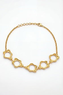 Gold Plated Brass Fluid Choker Necklace