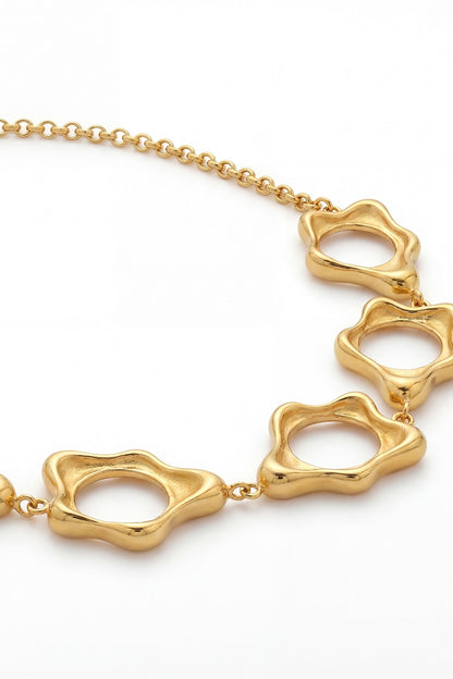 Gold Plated Brass Fluid Choker Necklace