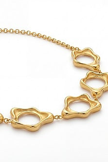 Gold Plated Brass Fluid Choker Necklace