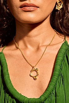 Gold Plated Brass Aura Flow Pendant Necklace