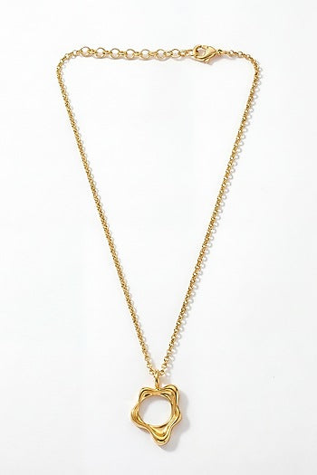 Gold Plated Brass Aura Flow Pendant Necklace