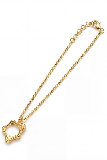 Gold Plated Brass Aura Flow Pendant Necklace