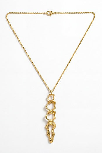 Gold Plated Brass Fluid Necklace