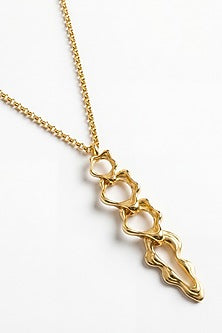 Gold Plated Brass Fluid Necklace