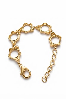 Gold Plated Brass Fluid Curve Bracelet