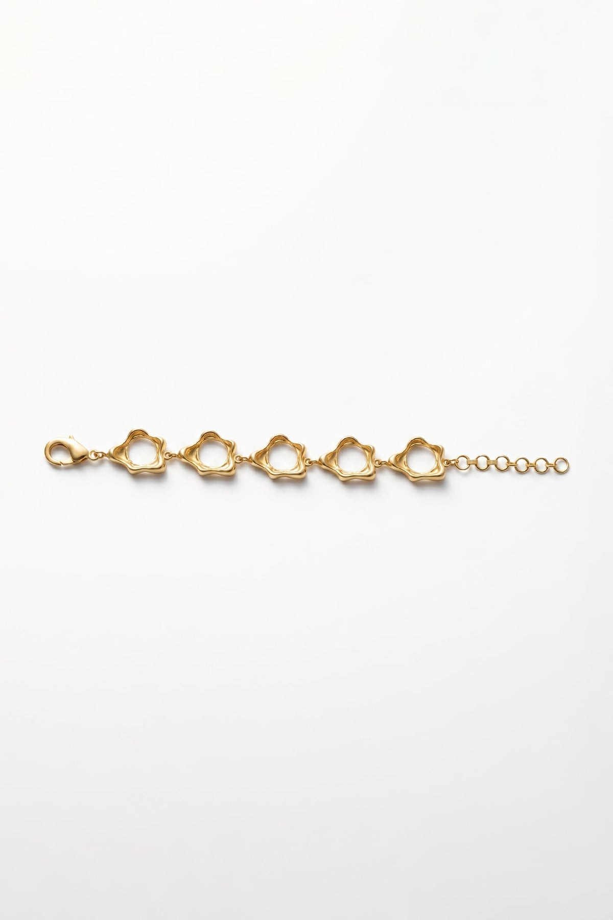 Gold Plated Brass Fluid Curve Bracelet