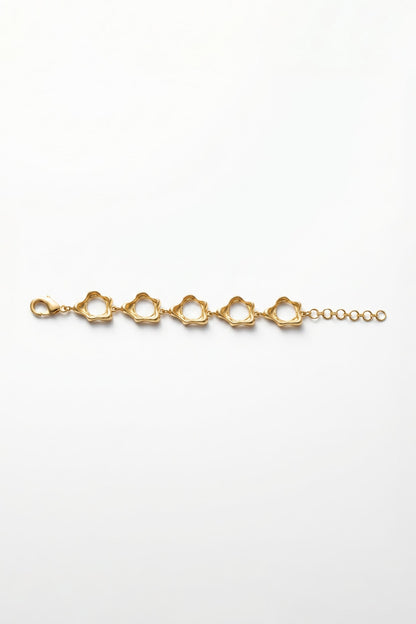 Gold Plated Brass Fluid Curve Bracelet