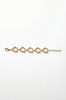 Gold Plated Brass Fluid Curve Bracelet