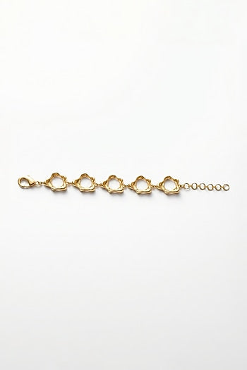 Gold Plated Brass Fluid Curve Bracelet