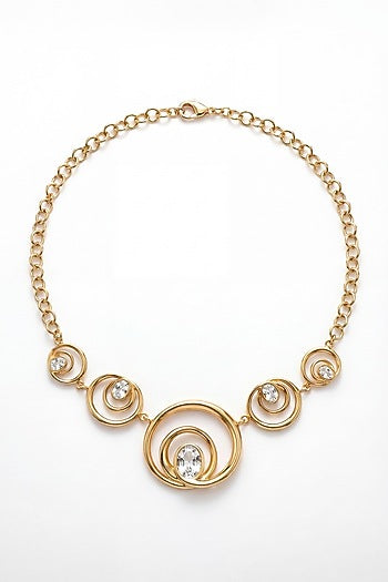 Gold Plated Mirror Wave Choker Necklace