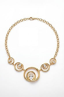 Gold Plated Mirror Wave Choker Necklace