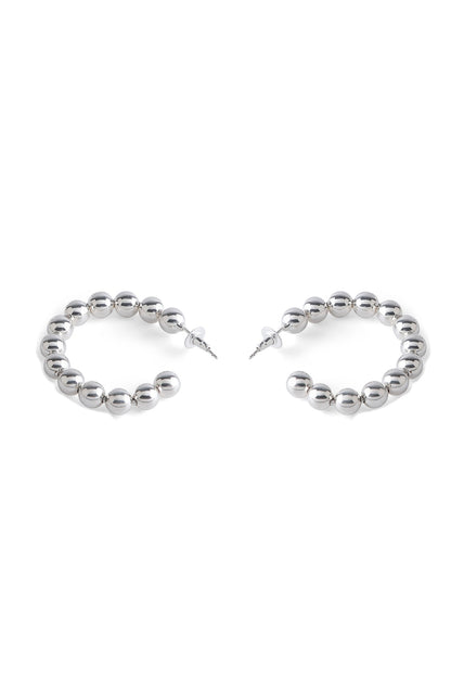 Silver Finish Hoop Earrings In Brass