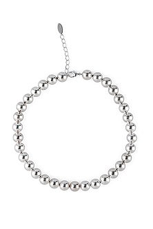 Silver Finish Necklace In Brass