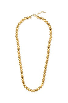 Gold Finish Long Necklace In Brass