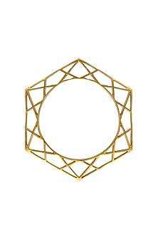 Gold Finish Hexagonal Bangle
