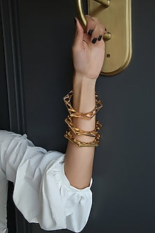 Gold Finish Hexagonal Bangle