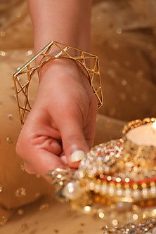 Gold Finish Hexagonal Bangle
