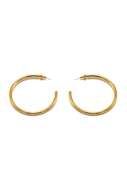 Gold Finish Oro Hoop Earrings