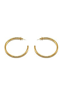 Gold Finish Oro Hoop Earrings