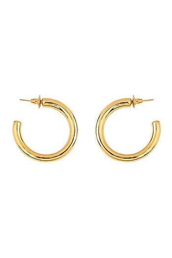 Gold Finish Mini Oro Hoop Earrings