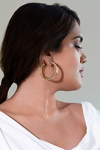 Gold Finish Mini Oro Hoop Earrings