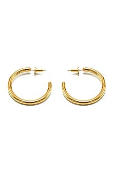 Gold Finish Chunky Mini Oro Hoop Earrings