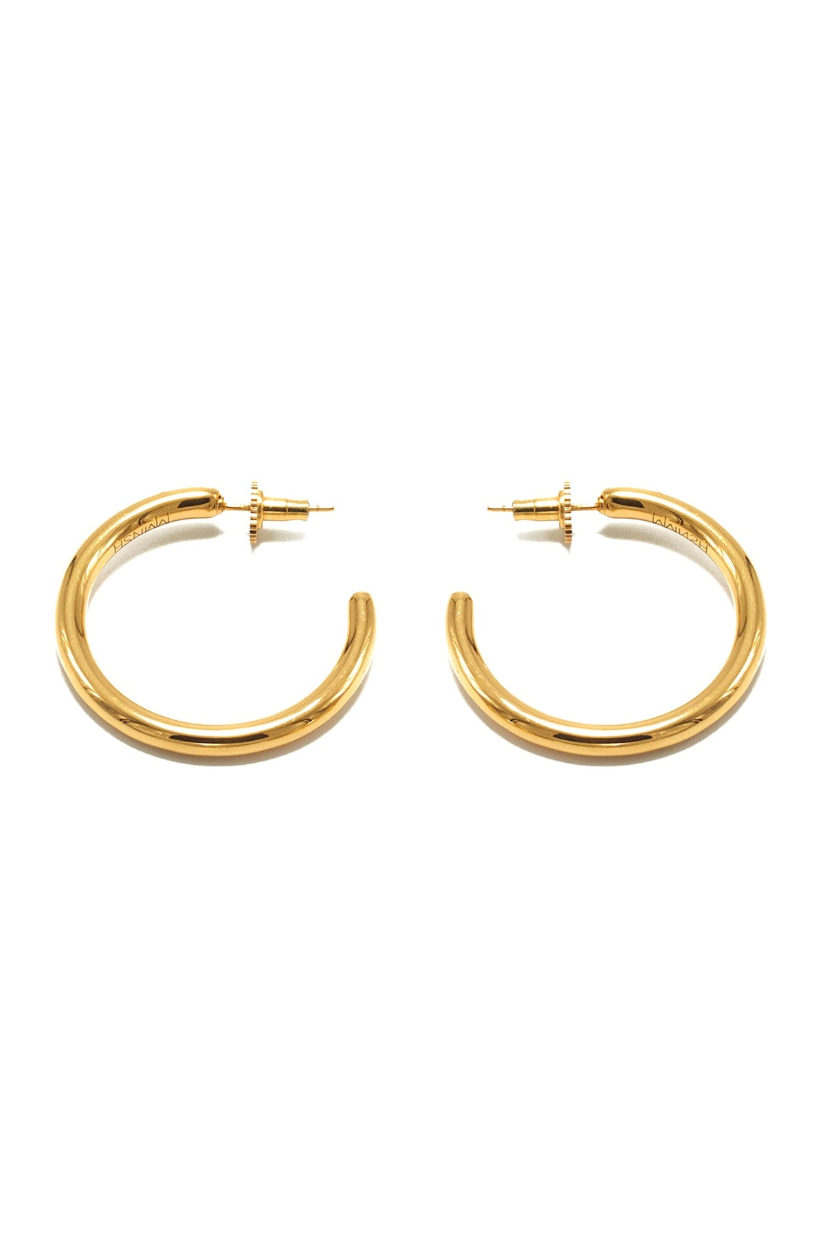 Gold Finish Chunky Mini Oro Hoop Earrings