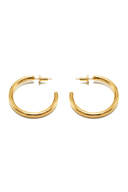 Gold Finish Chunky Mini Oro Hoop Earrings