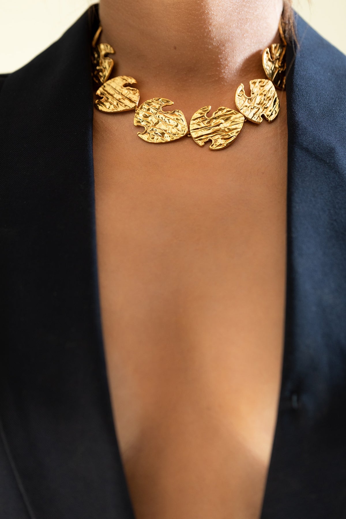 Gold Finish Choker Necklace