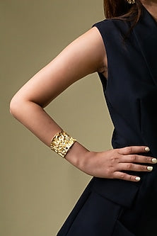 Gold Finish Textured Cuff