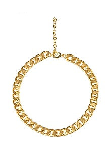 Gold Finish Link Chain Necklace