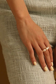 Gold Finish Barroque Pearl Ring