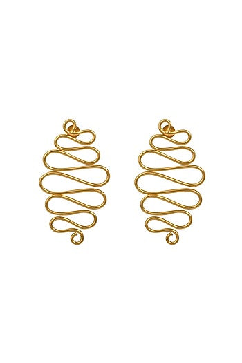 Gold Finish Brass Dangler Earrings