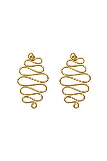 Gold Finish Brass Dangler Earrings