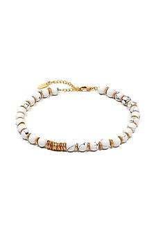 Gold Finish Beaded Ball Necklace