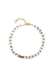 Gold Finish Beaded Ball Necklace