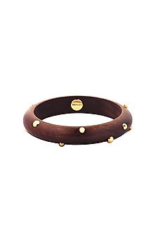 Gold Finish Wooden Bangle