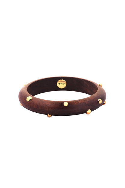 Gold Finish Wooden Bangle