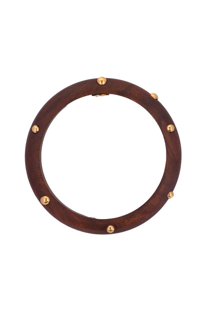Gold Finish Wooden Bangle
