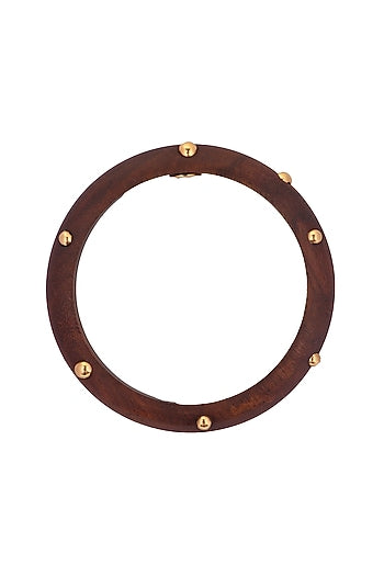 Gold Finish Wooden Bangle