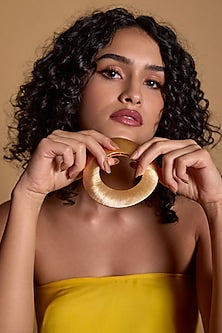 Gold Finish Moon Bangle