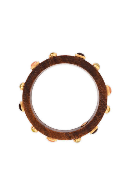 Gold Plated Multi-Colored Stone Bangle