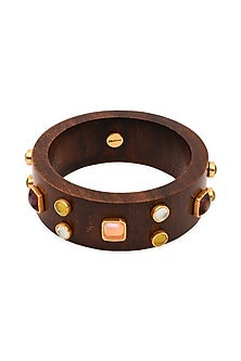 Gold Plated Multi-Colored Stone Bangle