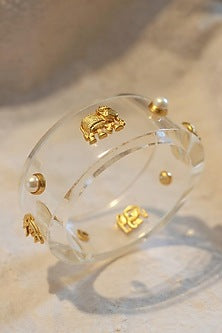 Gold Plated Hathi Resin Bangle