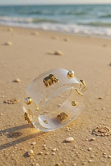 Gold Plated Hathi Resin Bangle