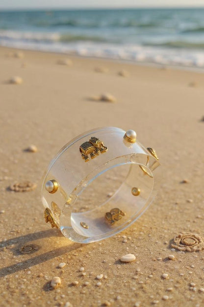 Gold Plated Hathi Resin Bangle