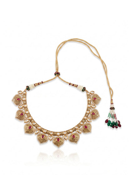 Antique Gold Finish Rani Bagh Necklace Set